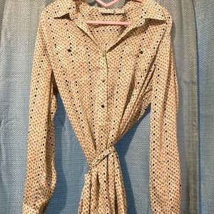 Liz Claiborne button up with tie waist size medium